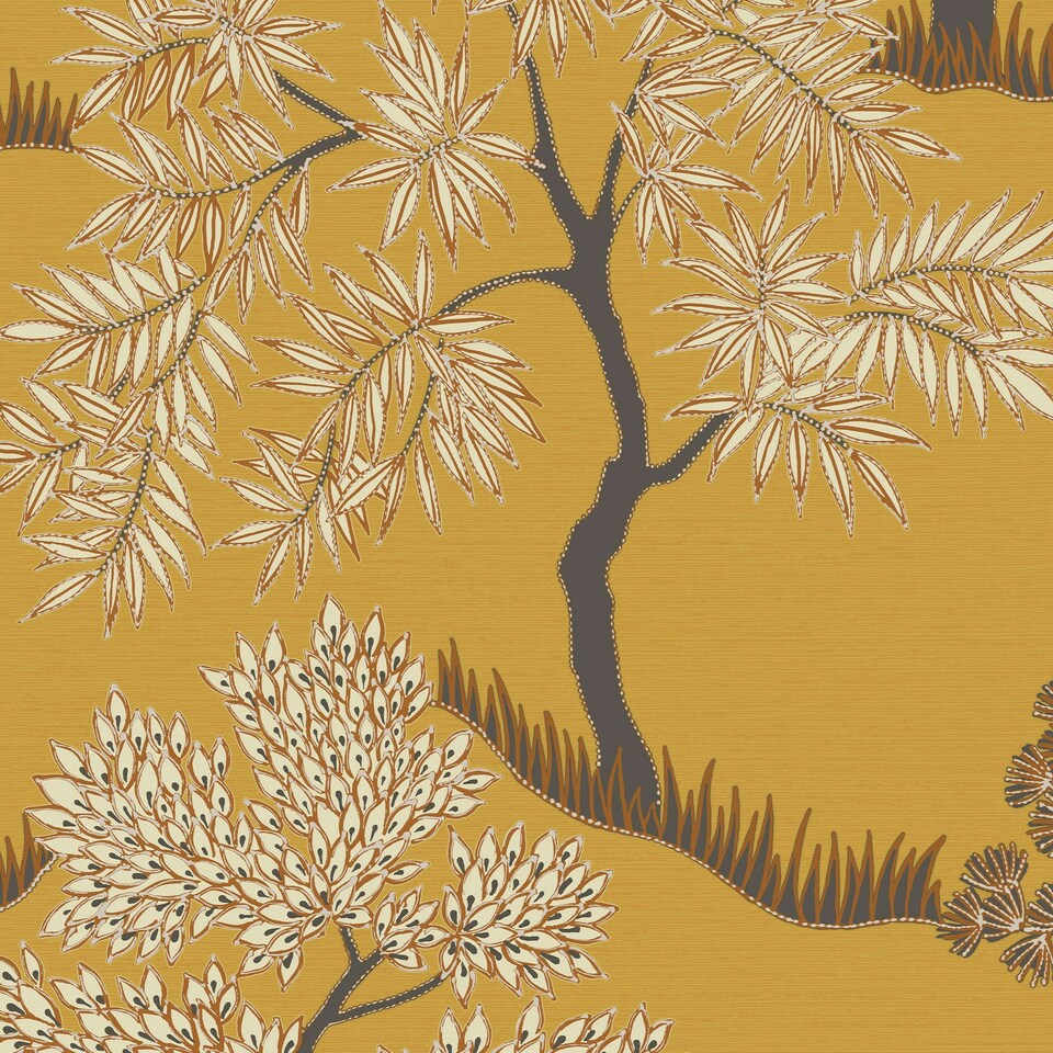 image 1 of Sublime Tree Floral Ochre Wallpaper Yellow | Yellow