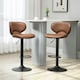 image 2 of HOMCOM Bar Stool Set of 2 Microfiber Cloth Adjustable Armless Chairs Brown