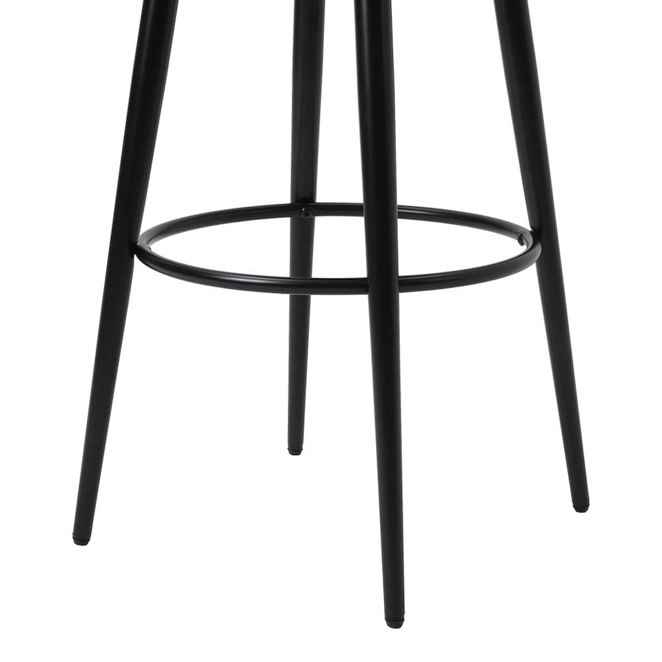 image 1 of Living and Home Linen Upholstered Bar Stool x2 - Grey