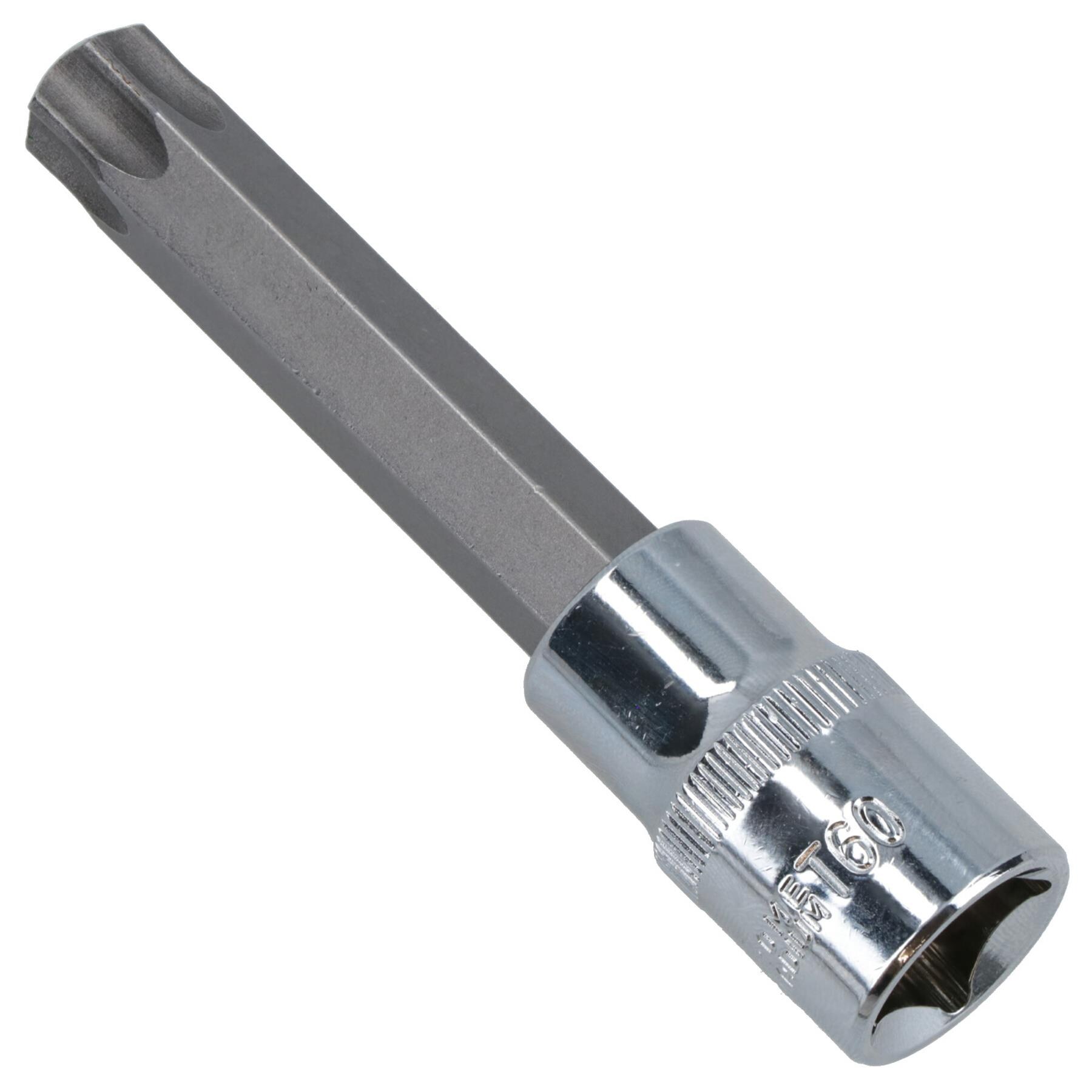 T60 x 100mm Male Extra Long Torx Bit Socket 1/2in Drive CRV S2
