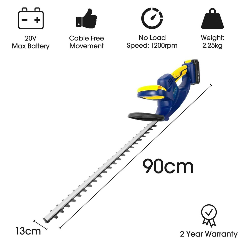 image 1 of Skotek 20V Cordless Hedge Trimmer 1 Battery & 1 Charger | Blue | Blue | 1