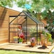 image 10 of Outsunny Polycarbonate Walk-in Garden Greenhouse w/ Sliding Door Grey | Grey | Grey | 1