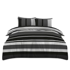 VELVETIO Seth Complete Duvet Cover Set with Fitted Sheet Cosy Quilt Coverlet Grey | Single