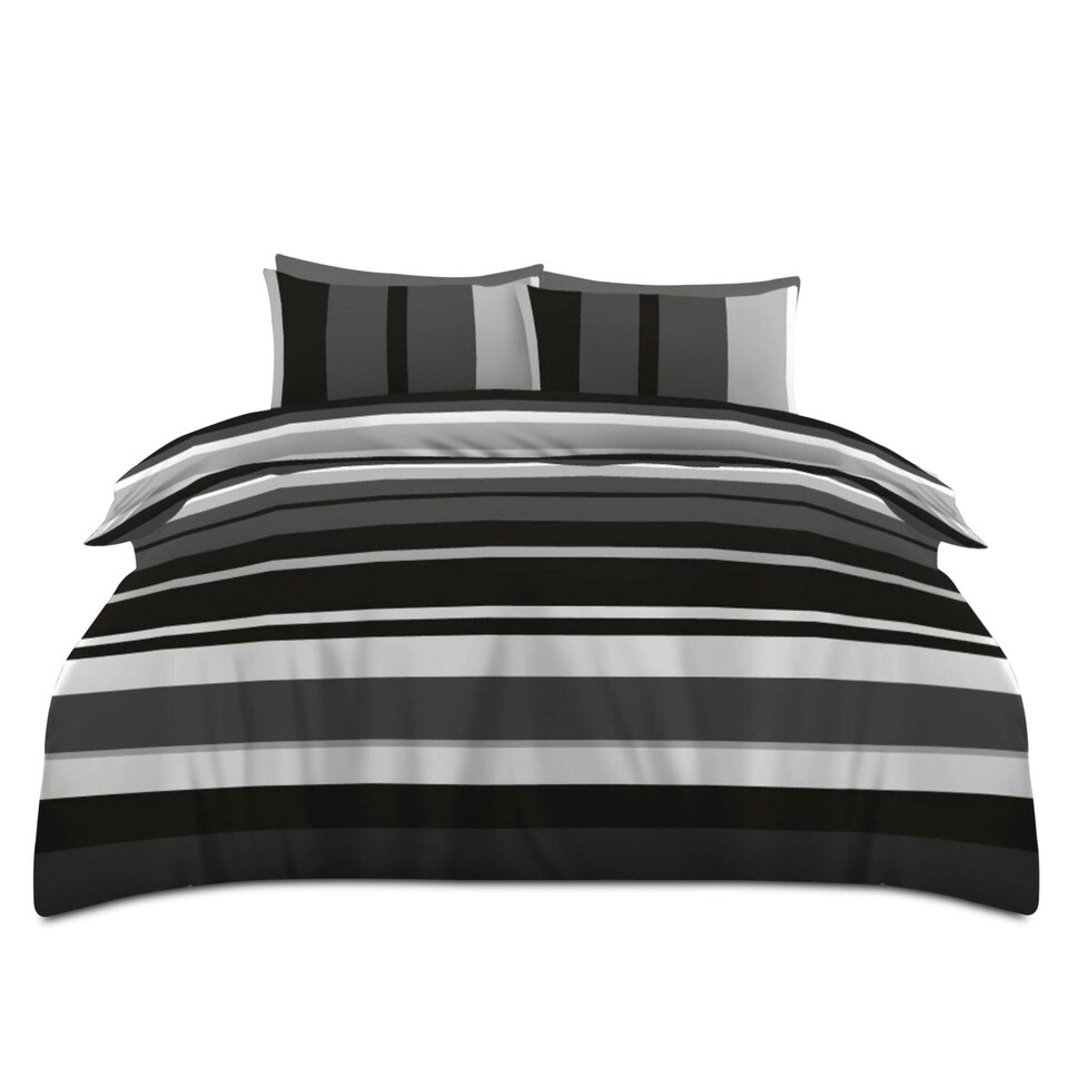 image 1 of VELVETIO Seth Complete Duvet Cover Set with Fitted Sheet Cosy Quilt Coverlet Grey | Single