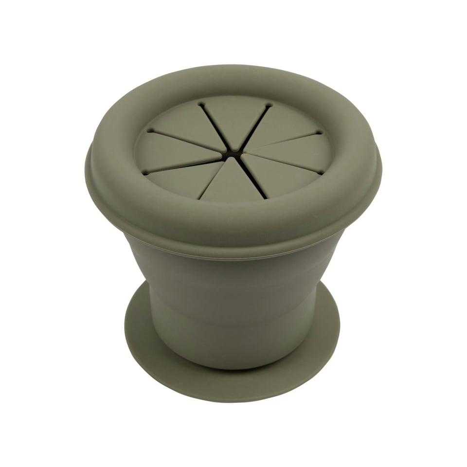 image 1 of Tiny Dining Baby Silicone Suction Snack Pot - 330ml - Silver Sage Green