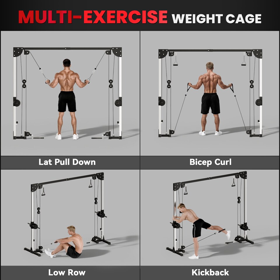 image 1 of SPORTNOW Cable Crossover Machine for Full Body Strength Training