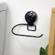 image 1 of Showerdrape Suctionloc Black Suction Wall Mounted Toilet Roll Holder with Mounting Disc | Black | 1