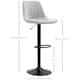 image 3 of HOMCOM Bar Stools Set of 2 Adjustable Swivel Bar Chairs with Backrest Grey