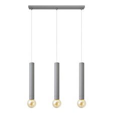 Tuba Straight Bar Pendant Ceiling Light Grey 60cm