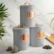 image 2 of Cooks Professional Kitchen Storage Set | 3-Piece | Tea Coffee Sugar | Grey & Copper
