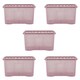 image 1 of Wham Crystal 5 x 60L Stackable Plastic Storage Boxes with Lids Pink