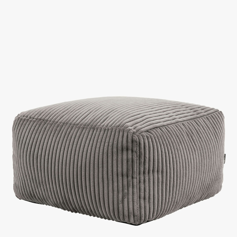 image 1 of icon Theo Beanbag Footstool Corduroy Charcoal Grey | Grey