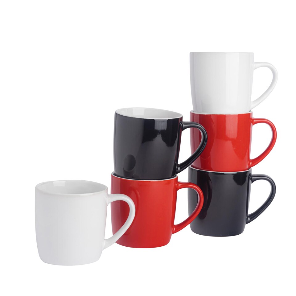 image 1 of Argon Tableware Coloured Coffee Mugs - 350ml - Lancashire - Pack of 6 | Multi | Multi | 6