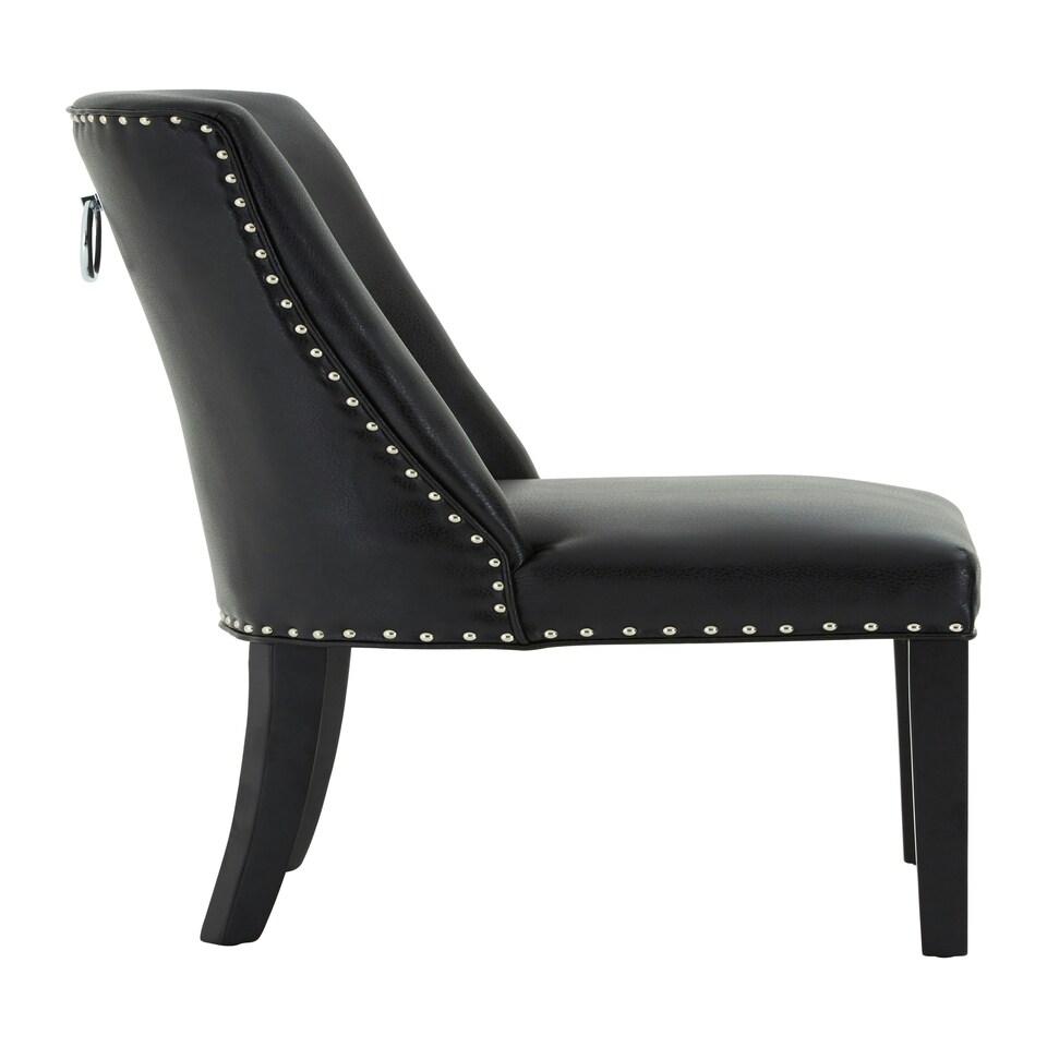 image 1 of Interiors By Premier Modern Black Leather Effect Dining Chair, Elegant Design Dining Chair For Dining Table, Luxury Dining Chair Black