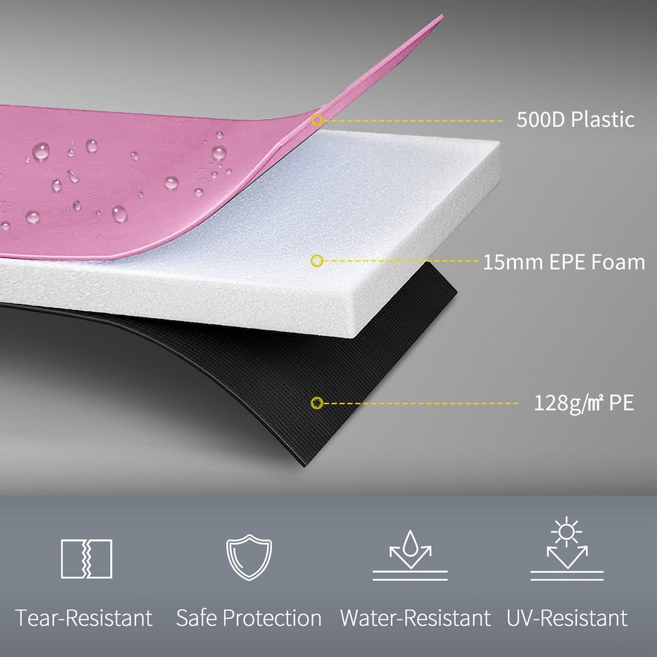 image 1 of SPORTNOW 10FT Trampoline Pad Spring Cover, Waterproof, Pink | Pink