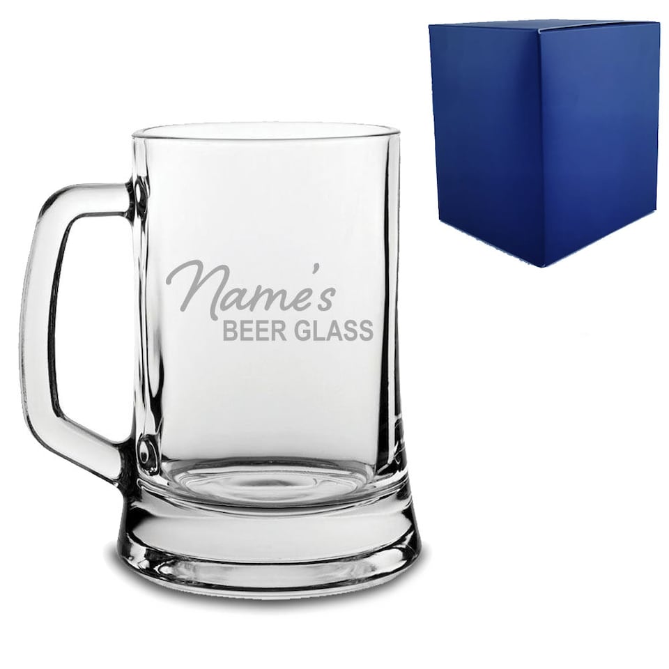 image 1 of Personalised Engraved Beer Mug Tankard Beer Glass Design