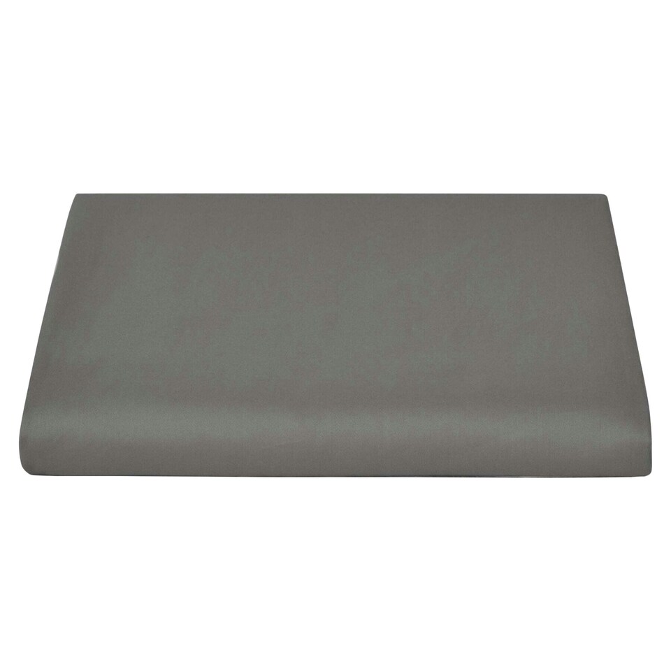 image 1 of Belledorm Sateen Flat Sheet - Platinum Grey - Double