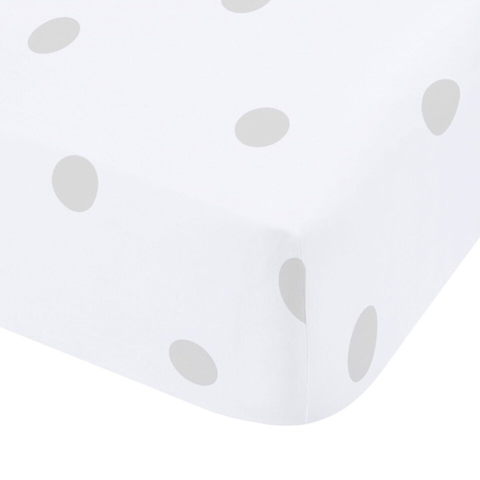image 1 of Catherine Lansfield Brushed Polka Dot Cotton Fitted Sheet | Grey | Single