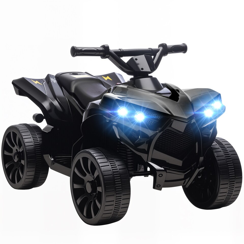 image 1 of AIYAPLAY 6V Electric Ride on Car, Kids ATV 4 Wheeler with Music and LED Headlights, Indoor Outdoor Toy Car for Ages 3-8 Years Boys and Girls | Black