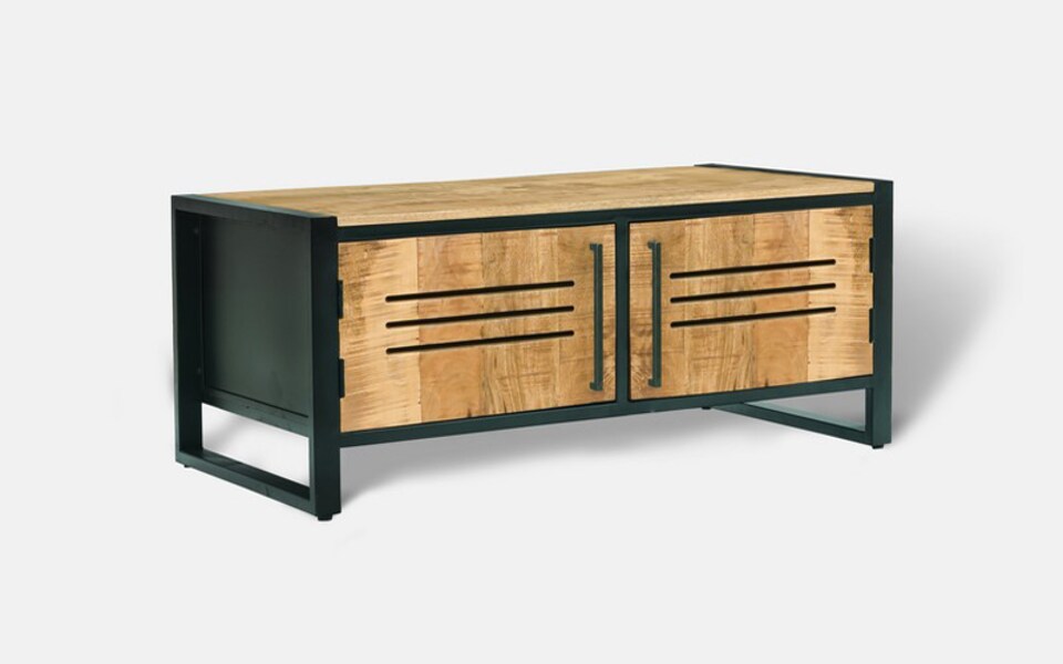 image 1 of Frais Range Coffee Table - Mango Wood - L50 x W100 x H40 cm - PP Sawn Finish - Assembly Required | Brown