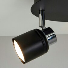 ValueLights Benton Black IP44 Round Bathroom Ceiling Light Black