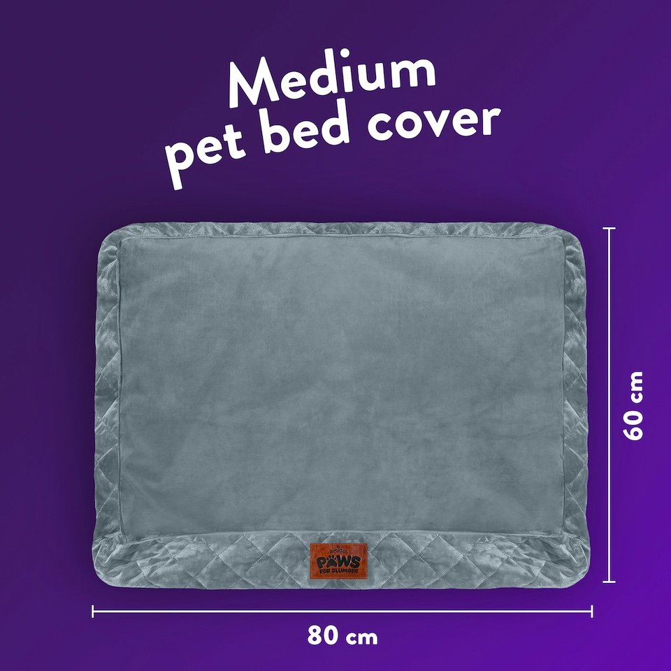 image 1 of Paws for Slumber Pet Bed Cover, Grey, Medium