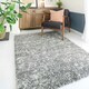 image 3 of KUKOON Silver Grey Mottled Shaggy Living Room Area Rug 200cm x 290cm Grey