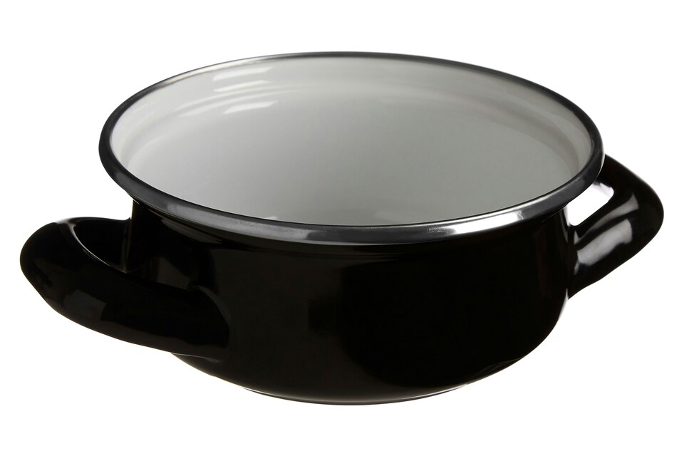 image 1 of Porter Black Enamel Mini Casserole Dish | Black