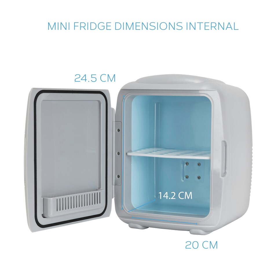 image 1 of MONCOOK Mini Fridge For Bedrooms - Small, Portable & Quiet Mini Fridges For Skincare, Medicine, Food & Drinks - Cooling & Warming Function - 9L - Grey Mono