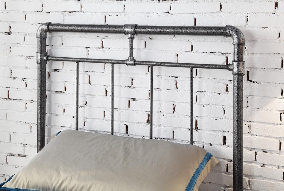 image 1 of 3ft Single Retro bed frame,black,silver,metal pipe,tube design.Rustic,scaffold style. Industrial | Black | Single