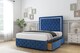 image 3 of Sloomy Sofia Chrome Navy Plush Divan Bed With Mattress 2 Drawers Left Side With 26" Strutted Headboard & 12" Matching Footboard 6' Super King | Blue | Navy | Super King | 1
