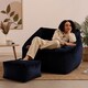 image 3 of Natalia Velvet Adults Bean Bag Armchair and Pouffe, Ready Filled Large Beanbag Midnight Blue | Blue | Midnight Blue | XL | 2
