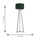 image 3 of ValueLights Lottie Grey Wood Tripod Floor Lamp with Green Fabric Drum Shade