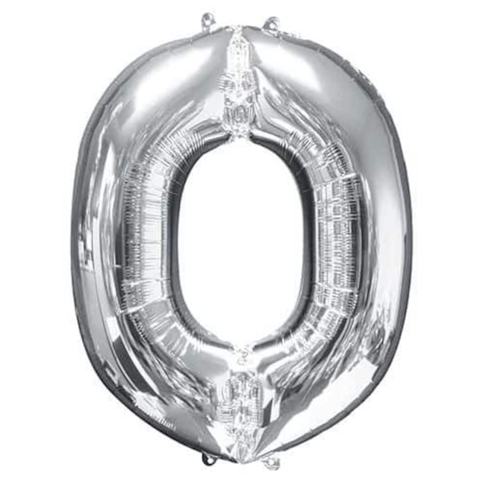 Silver Letter O Helium Foil Giant Balloon 83cm / 33 in