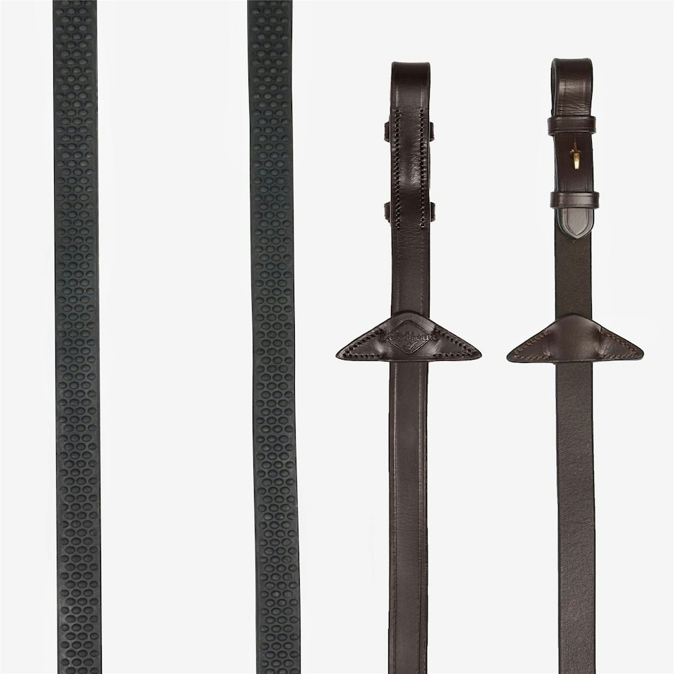 image 1 of LeMieux Soft Rubber Reins Brown | Full