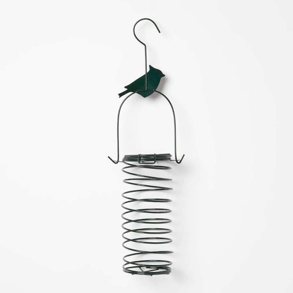 image 1 of Homescapes Metal Hanging Bird Feeder with Bird Decoration, Wren