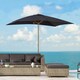 image 2 of Outsunny Wooden Garden Parasol Sun Shade Patio Umbrella Canopy Black