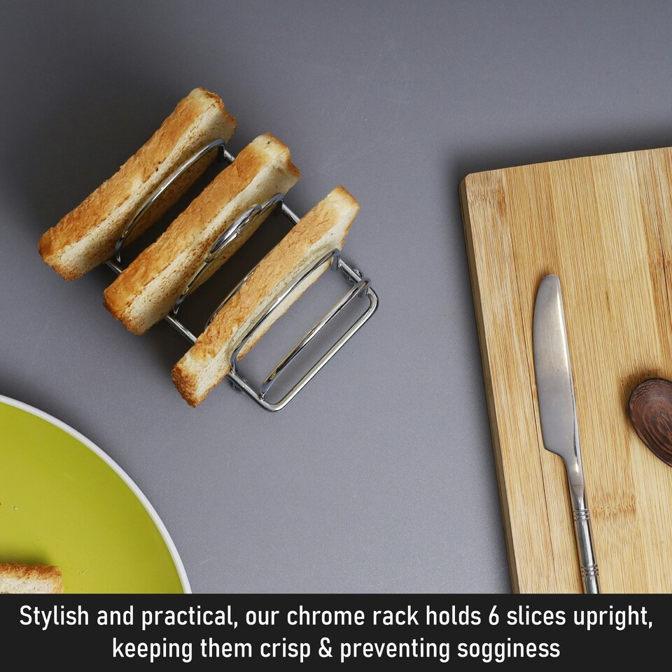 image 1 of Buckingham 6 Slice Toast Rack 14.5 cm - Chrome