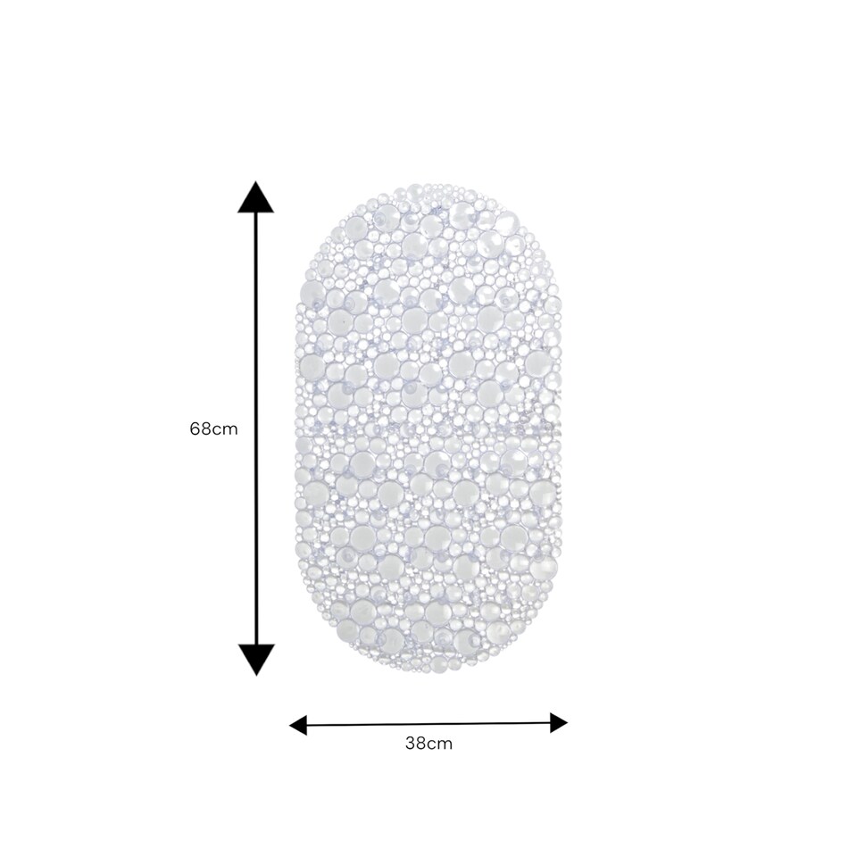 image 1 of Showerdrape Hyrdro Anti Slip Clear PVC Bath Mat 68cm x 38cm | Clear | Clear | 1