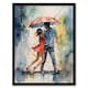 image 1 of Dancing Rain Watercolour Romance Red Rhythm Black Framed Wall Art Print A4