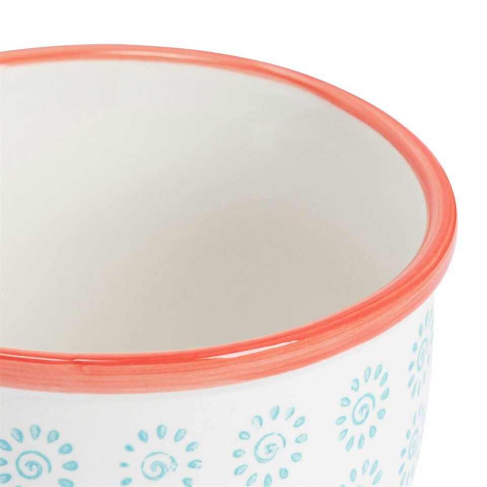 image 1 of Nicola Spring Hand-Printed Plant Pot - 14cm - Turquoise Blue