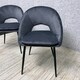 image 6 of Set of 2 Grey Velvet Dining Chair Modern Metal Legs for Living Room and Office Grey