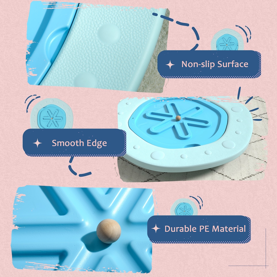 image 1 of ZONEKIZ 2 in 1 Balance Board, Kids Wobble Board with Ball - Blue