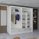 image 3 of Sleek High Gloss Sliding Wardrobe 203cm with Drawers | White/Black/Grey 2-Door Bedroom Storage White | White203cm