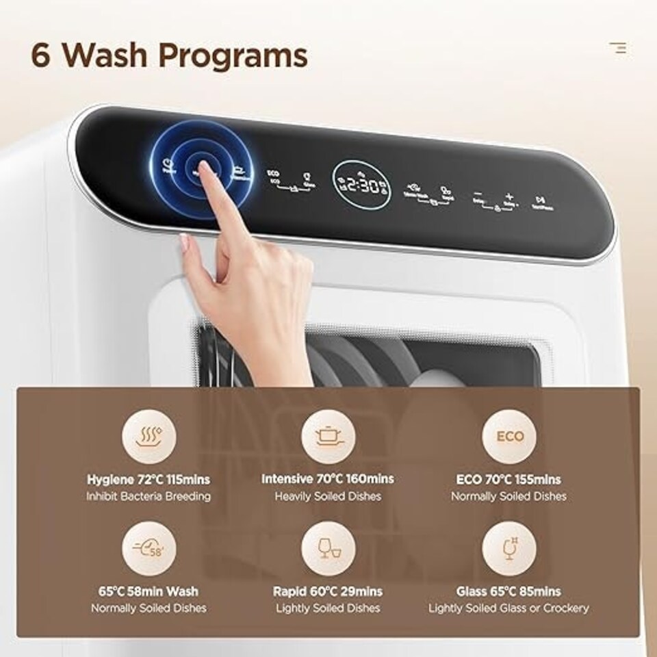 image 1 of Comfee Mini Plus Dishwasher with Built-in 6L Water Tank Hygiene Wash