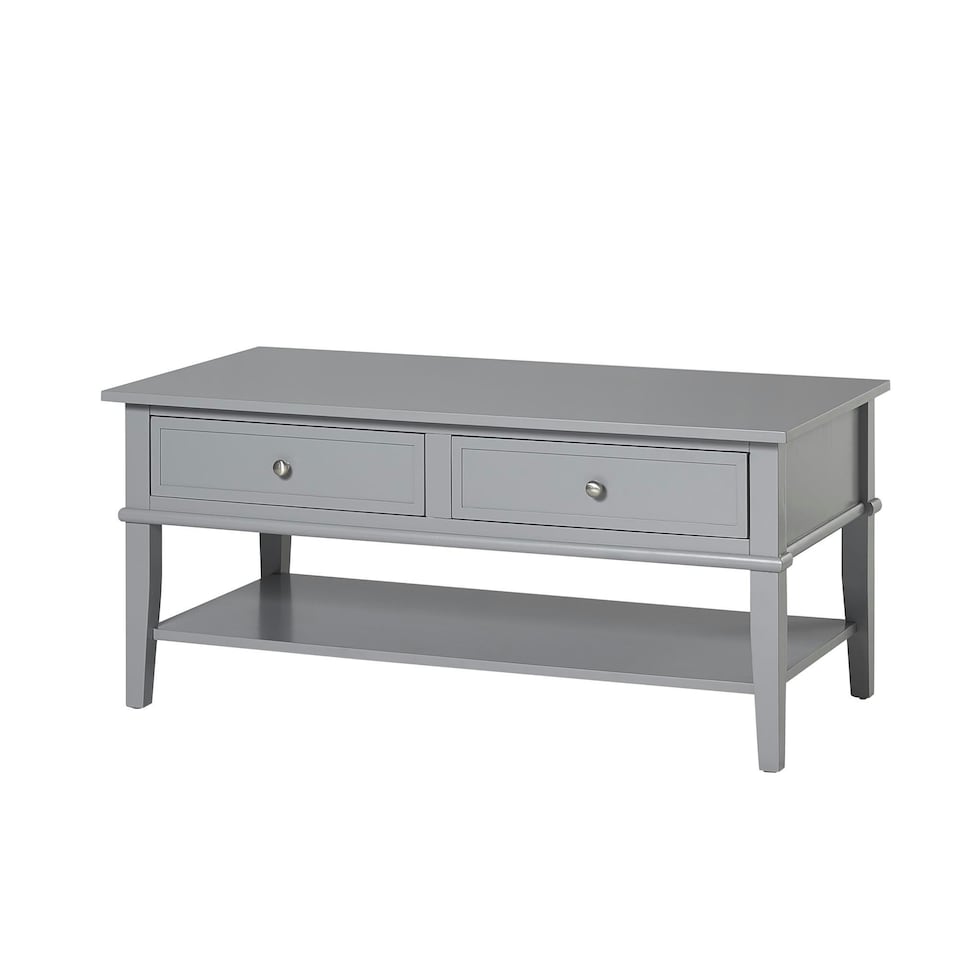 image 1 of Franklin Coffee Table with 2 Drawers Grey Grey | Grey