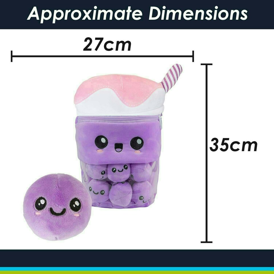 image 1 of Boba Tea Soft Toy Cute Plushie Huggable Cuddly Stuffed Toy Gift 35cm Lilac