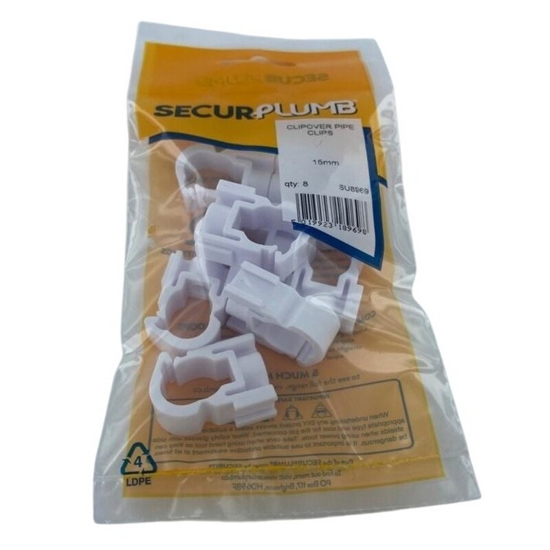 Securplumb Pipe Clips (Pack of 8) White White 1