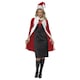 image 1 of Luxury Red Santa Claus Cape and Hat Ladies Fancy Dress Costume Accessories Kit