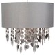 image 4 of Large 40cm Easy Fit Shade in Grey with Acrylic Droplets | Grey | Clear | Large | 1